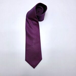 Zodiac Campania Mens Purple Micro Pattern Premium Pure Silk Necktie 3.5 Inch